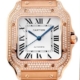 Replica Cartier Santos Watch BV Factory Rose Gold Full Diamond