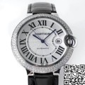 Cartier Ballon Bleu Diamond AF Factory Silver Dial Size 42mm