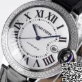 Cartier Ballon Bleu Diamond AF Factory Silver Dial Size 42mm