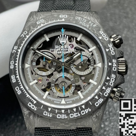 DIW Rolex Replica Custom Daytona Carbon Fiber Case Black