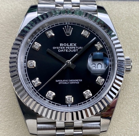 ARF Factory Fake Rolexs Datejust M126334-0012 black Watch