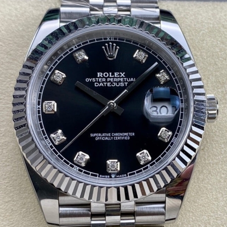 ARF Factory Fake Rolexs Datejust M126334-0012 black Watch