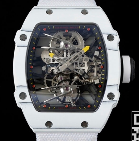 Replica Richard Mille RM27-02 Tourbillon White Nylon Strap