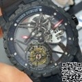 BBR Factory Fake Watch Roger Dubuis Excalibur DBEX0577: A Carbon Fiber Masterpiece with Black Strap