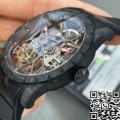 BBR Factory Fake Watch Roger Dubuis Excalibur DBEX0577: A Carbon Fiber Masterpiece with Black Strap