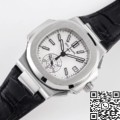 3K Factory Fake Patek Philippe Watches Nautilus 5980/1A-019 White Dial: V2 Version with True Small Seconds