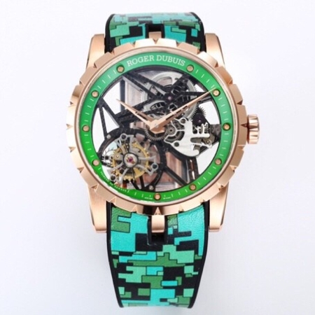 BBR Factory Roger Dubuis Fake Excalibur RDDBEX0393 Green Camouflage Strap: A New Era in Tourbillon Timepieces