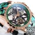 BBR Factory Roger Dubuis Fake Excalibur RDDBEX0393 Green Camouflage Strap: A New Era in Tourbillon Timepieces