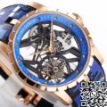 BBR Factory Roger Dubuis Replicas Excalibur RDDBEX0393 Blue Watchband: A New Era in Tourbillon Timepieces