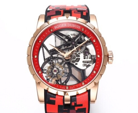 BBR Factory Replica Roger Dubuis Watches Excalibur RDDBEX0393 Red Camouflage Strap: The Bold Tourbillon Timepiece