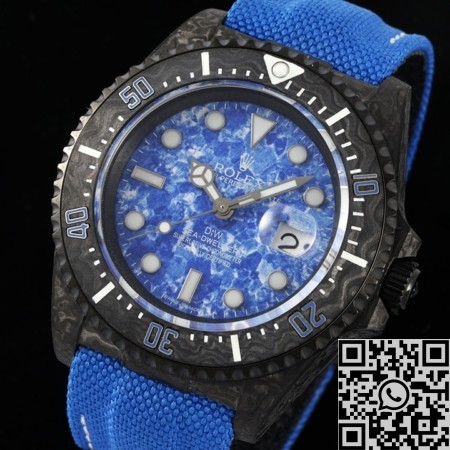 DIW Custom Fake Rolex Sea-Dweller Carbon Fiber Case Blue Dial – A Fusion of Modern Craftsmanship and Iconic Design