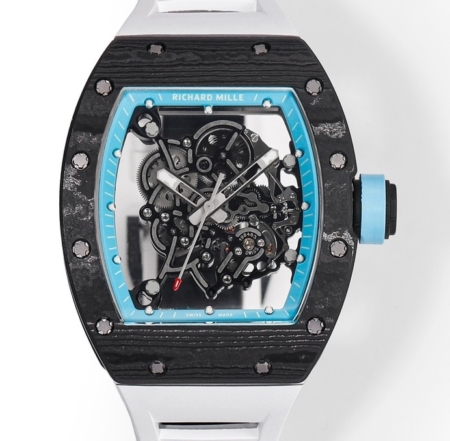 RM Factory Replicas Richard Mille RM055: The Stunning Blue Bezel Carbon Fiber Case