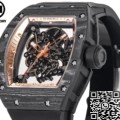 RM Factory Fake Richard Mille RM055: The Exquisite Gold Bezel Carbon Fiber Case