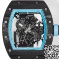 RM Factory Replicas Richard Mille RM055: The Stunning Blue Bezel Carbon Fiber Case