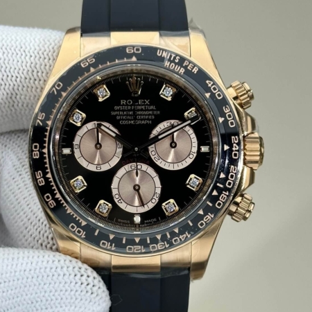 Clean Factory's New Rose Gold Fake Rolex Daytona M126515LN-0004 with Diamond Scale