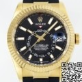 ZF Factory Rolex Imitation Sky-Dweller M336238-0002 Gold Watch Case with Rubber Strap