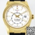 ZF Factory Imitation Rolex Sky-Dweller M336238-0003 Gold Watch Case White Dial