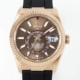 ZF Factory Rolex Sky-Dweller Fake M326235-0005: Gold Bezel Brown Dial