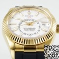 ZF Factory Imitation Rolex Sky-Dweller M336238-0003 Gold Watch Case White Dial