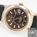 ZF Factory Rolex Sky-Dweller Fake M326235-0005: Gold Bezel Brown Dial 