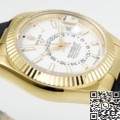 ZF Factory Imitation Rolex Sky-Dweller M336238-0003 Gold Watch Case White Dial