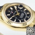 ZF Factory Rolex Imitation Sky-Dweller M336238-0002 Gold Watch Case with Rubber Strap