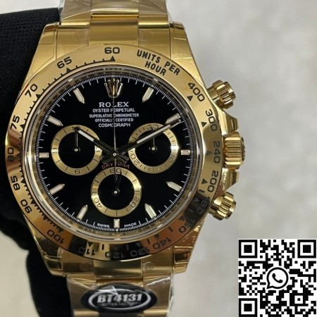 BT Factory Rolex Daytona Imitation M126508-0004 Gold Watchband Black Panda Dial