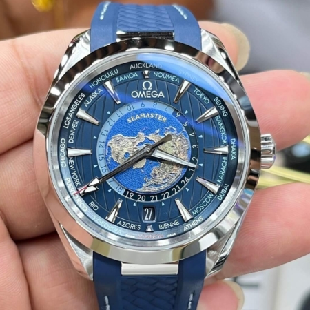 VS Factory Replica Watch Omega Seamaster 220.12.43.22.03.001 Blue Dial Tape Strap: A Replica Masterpiece with Impressive Features