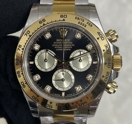 BT Factory Fake Rolex Daytona M126503-0002 - Diamond Scale Black Panda Dial