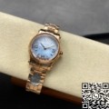 YF Factory Fake Chopard Watch HAPPY SPORT 278608-6013 Rose Gold Steel Strip Blue Dial