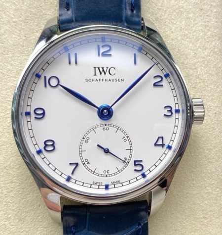 GR Factory IWC Replica Watch Portugieser IW358304 White Dial with Blue Hands