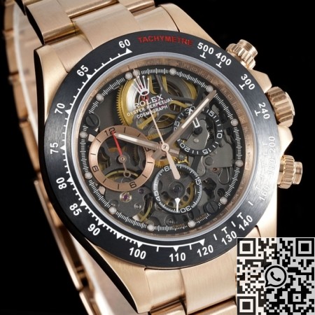 ADG Factory Artisans de Genève Fake Rolex Daytona Rose Gold Black Bezel: The Ultimate Hollowed-Out Masterpiece