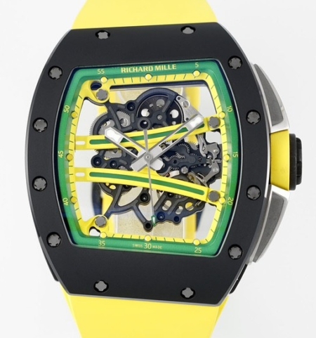 ZF Factory Richard Mille RM061 Black Ceramics Yellow Strap