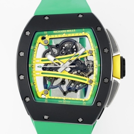 ZF Factory Replica Watch Richard Mille RM061 Black Ceramics Green Strap: A Bold New Statement