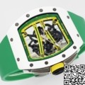 ZF Factory Fake Richard Mille RM061 White Ceramics with Green Strap: A Fusion of Luxury and Fresh Style