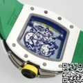 ZF Factory Fake Richard Mille RM061 White Ceramics with Green Strap: A Fusion of Luxury and Fresh Style