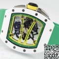 ZF Factory Fake Richard Mille RM061 White Ceramics with Green Strap: A Fusion of Luxury and Fresh Style