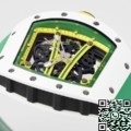 ZF Factory Fake Richard Mille RM061 White Ceramics with Green Strap: A Fusion of Luxury and Fresh Style