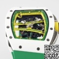 ZF Factory Fake Richard Mille RM061 White Ceramics with Green Strap: A Fusion of Luxury and Fresh Style